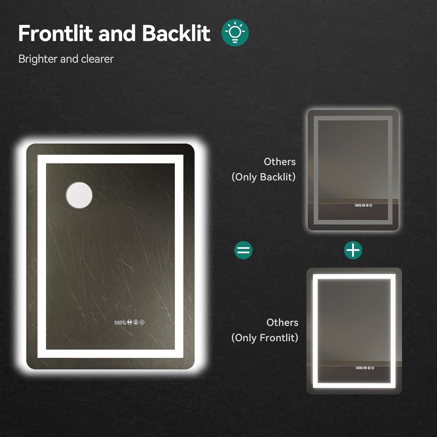 Espejo de Baño LED YITAHOME 81x61 cm Antivaho y Táctil