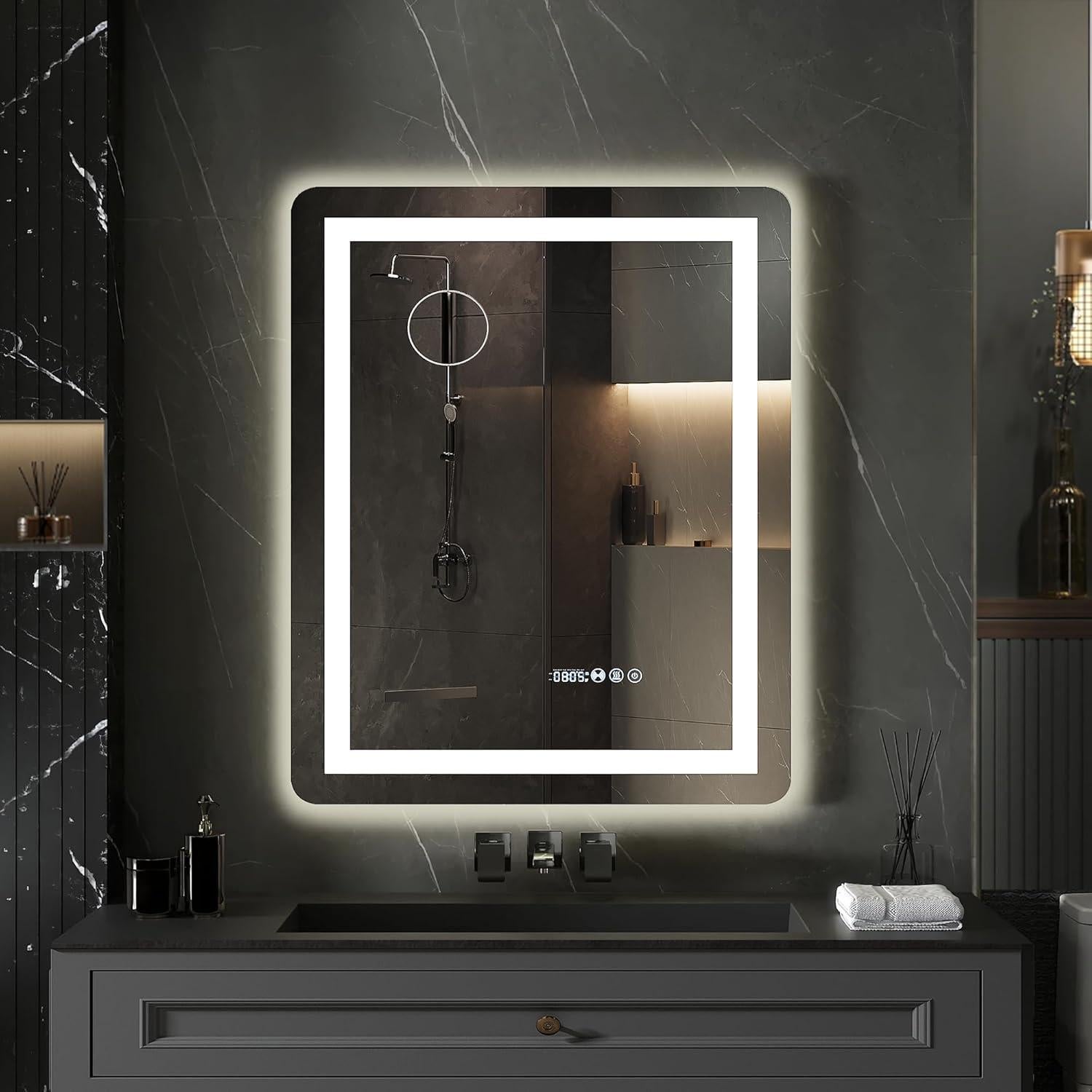 Espejo de Baño LED YITAHOME 81x61 cm Antivaho y Táctil