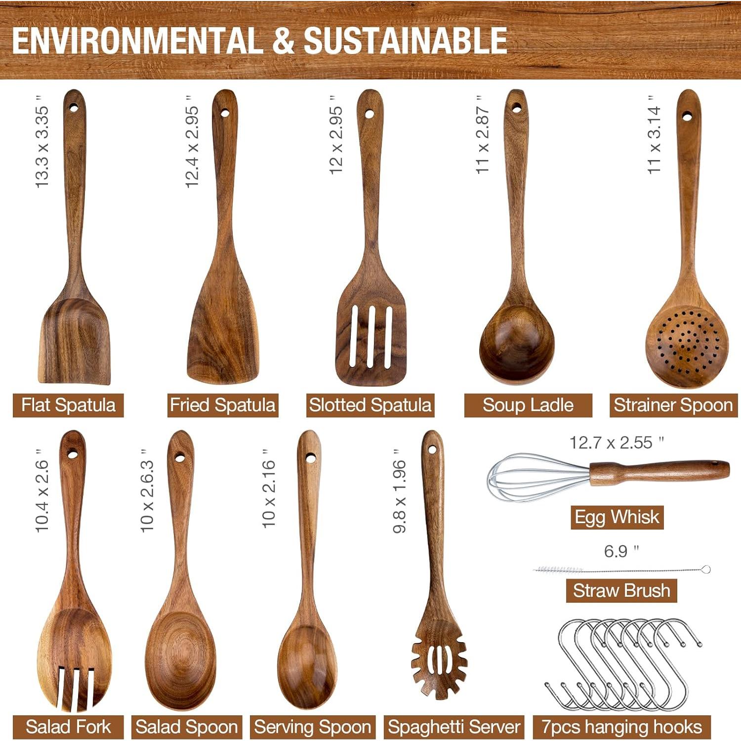 Juego de Utensilios de Cocina de Madera de Teca 10 Piezas WOODme