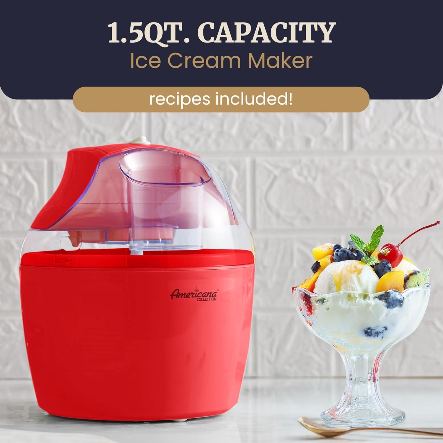 Máquina de Helados Eléctrica Maxi-Matic EIM-1400R 1.5L Rojo