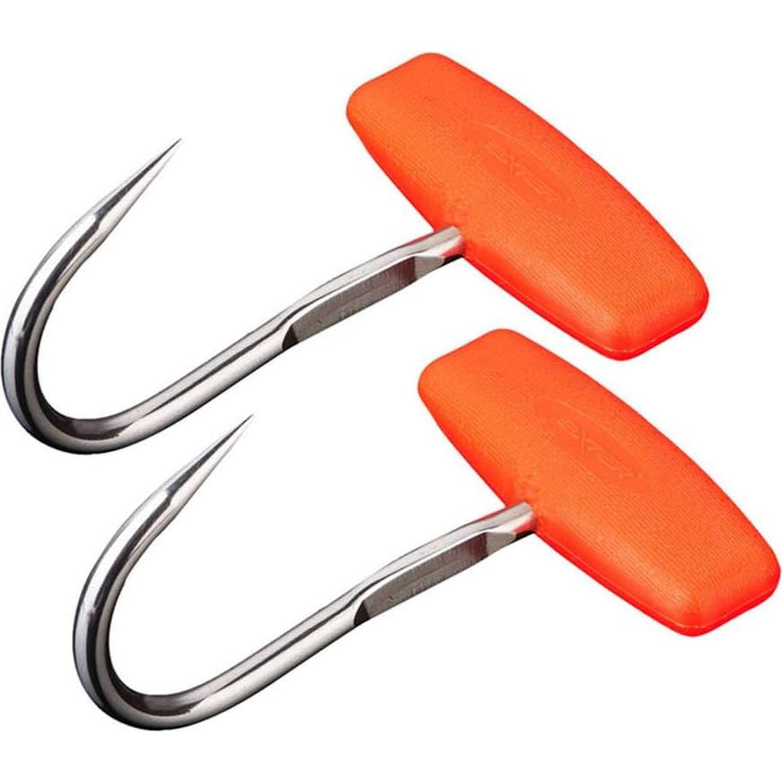 Ganchos en T de Acero Inoxidable LGEGE - 2 Pcs con Mango Naranja