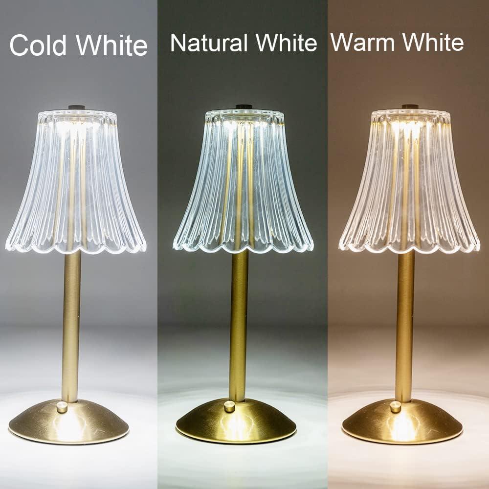 Lámparas de Mesa Inalámbricas HEQET Doradas 30 cm Carga USB