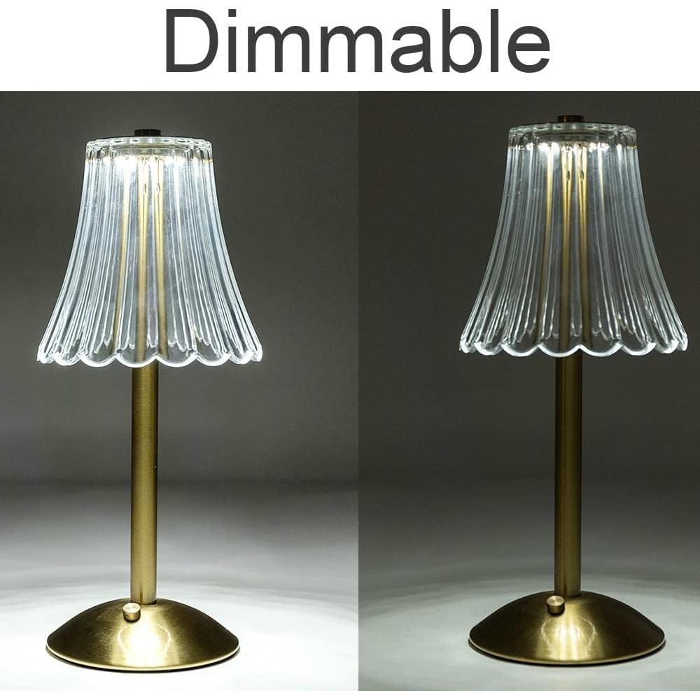 Lámparas de Mesa Inalámbricas HEQET Doradas 30 cm Carga USB