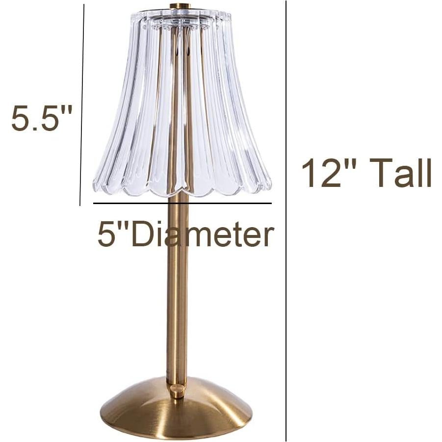 Lámparas de Mesa Inalámbricas HEQET Doradas 30 cm Carga USB