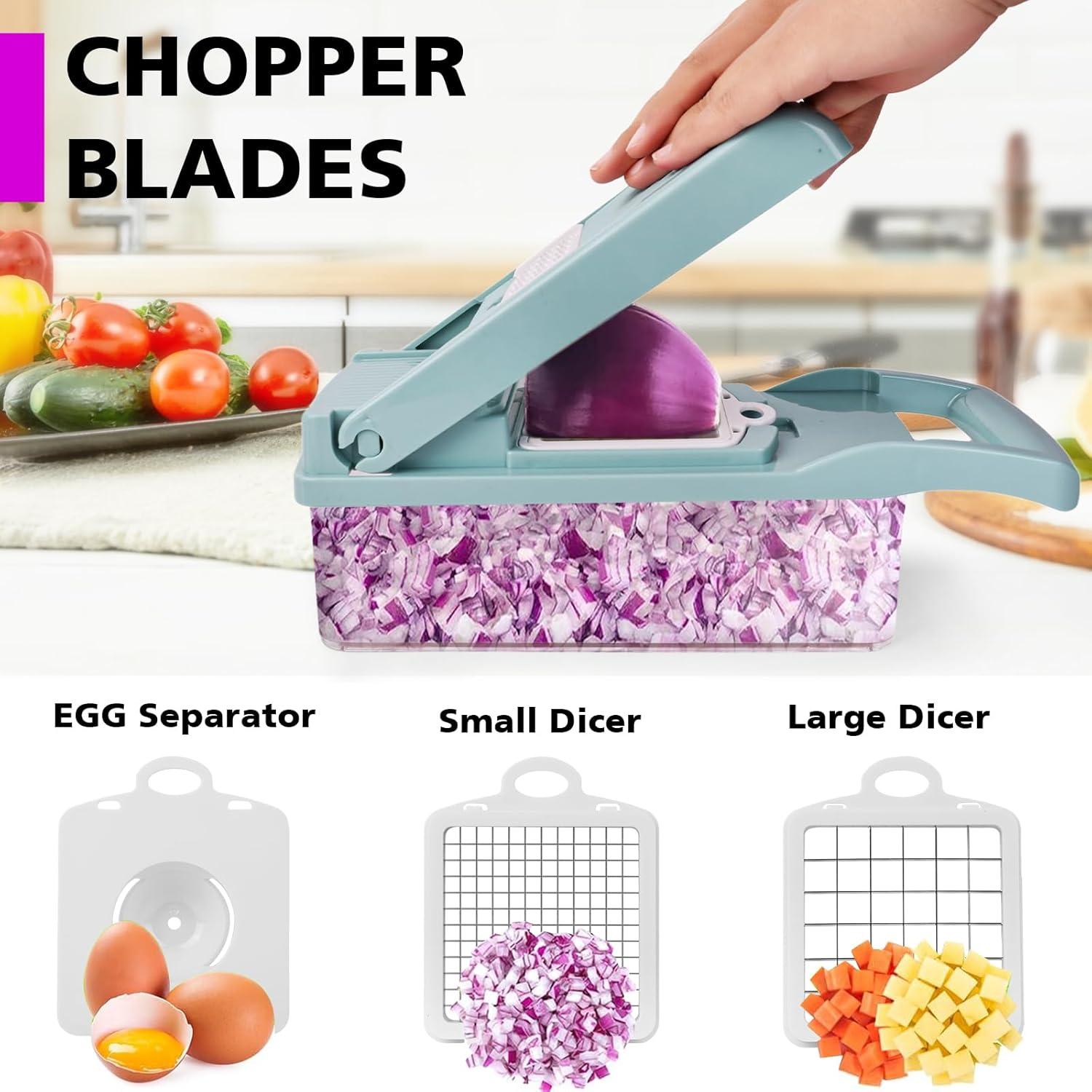 Picador de Verduras Amzeth 12 en 1 Acero Inoxidable Azul