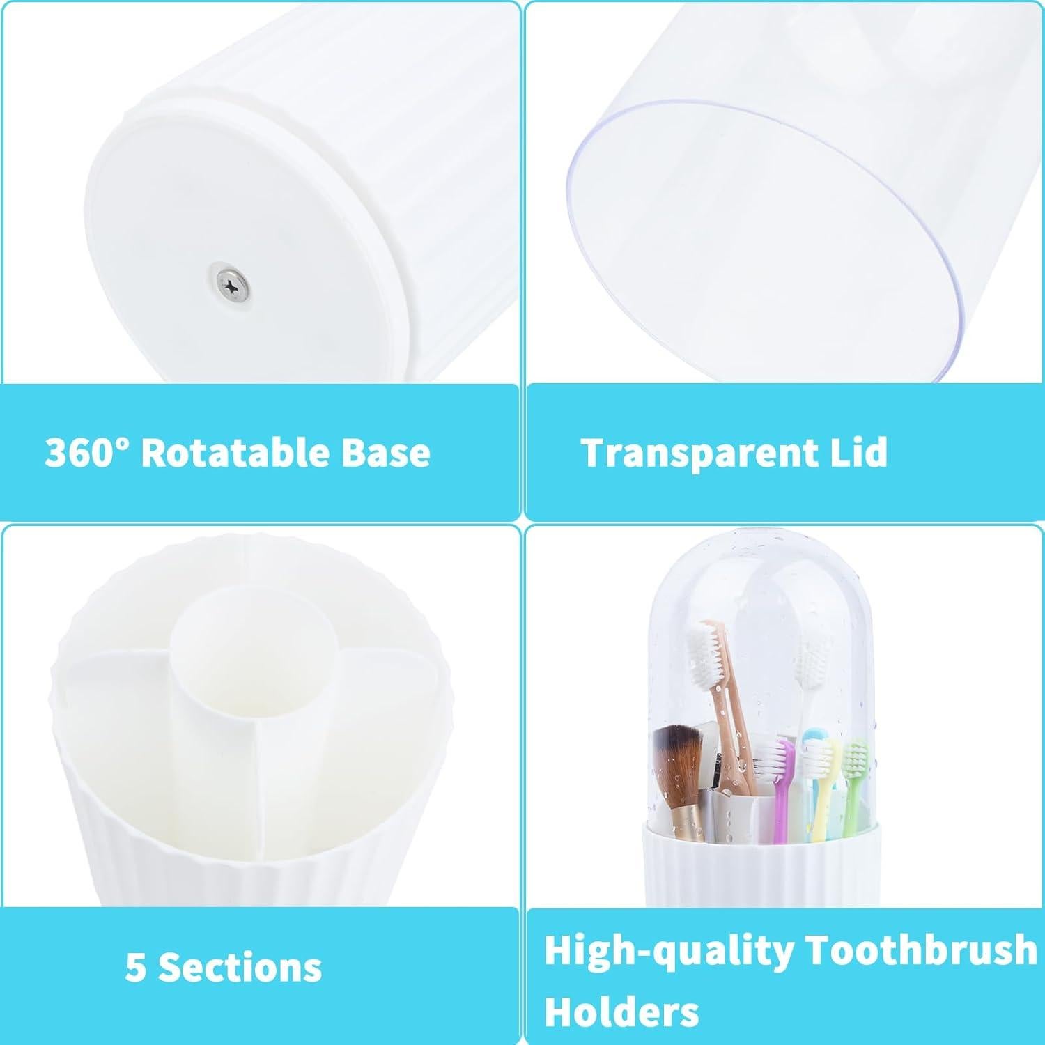 Soporte Organizador de Cepillos de Dientes OOXYG 5 Ranuras 360°