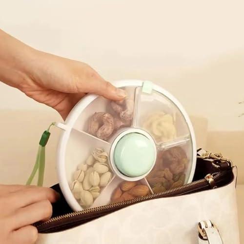 Contenedor Giratorio de Snacks Proudy 5 Compartimentos Verde