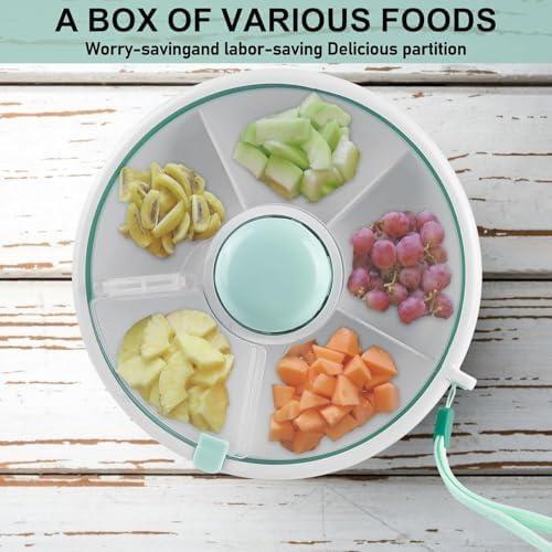 Contenedor Giratorio de Snacks Proudy 5 Compartimentos Verde