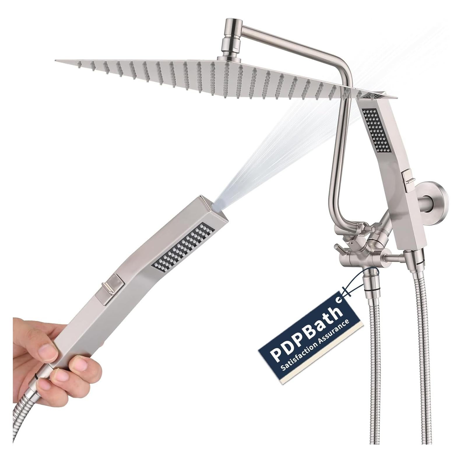 Cabezal de Ducha de Lluvia PDPBath 12" (30.48 cm) Metal Niquel