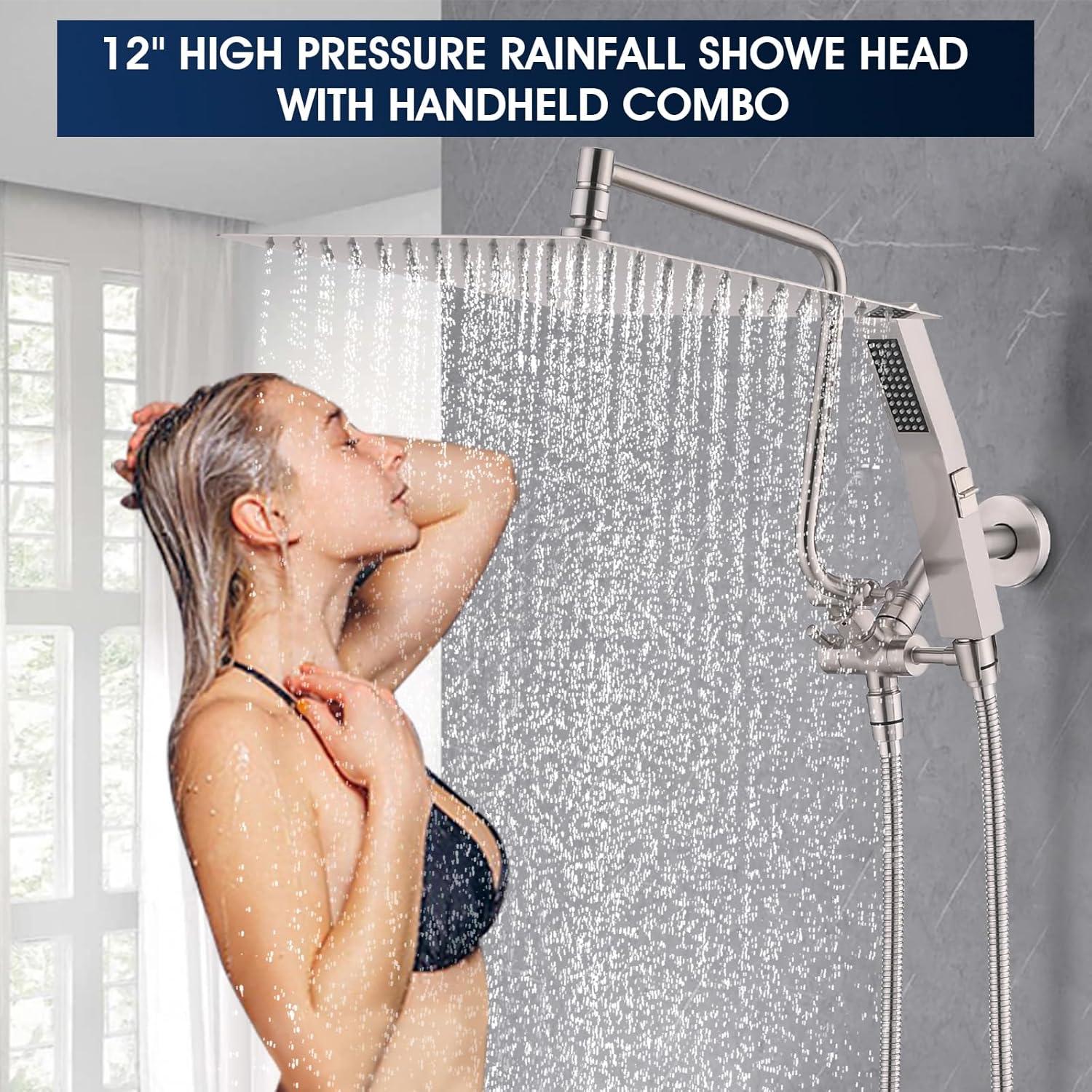 Cabezal de Ducha de Lluvia PDPBath 12" (30.48 cm) Metal Niquel