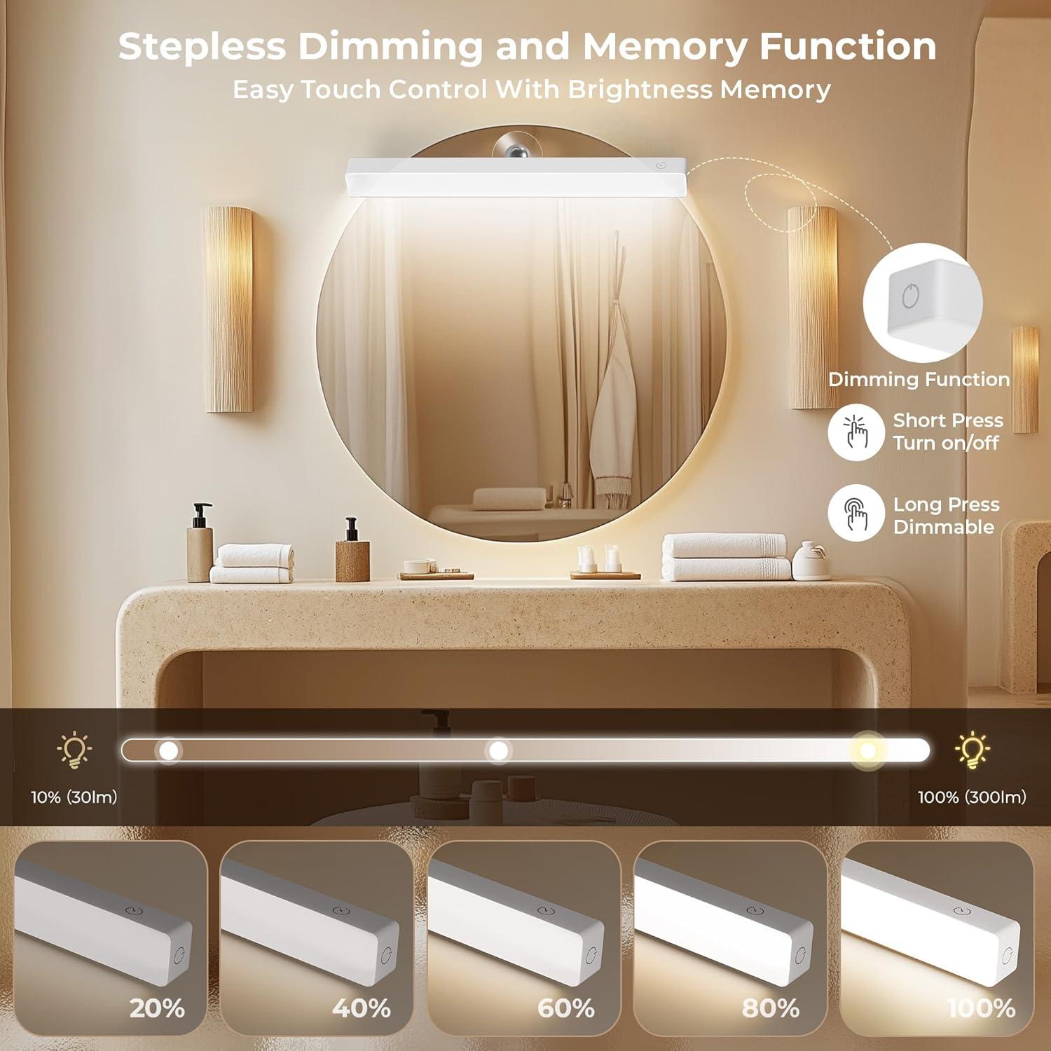 Espejo de Maquillaje LED Benature LCL025 6500K Recargable