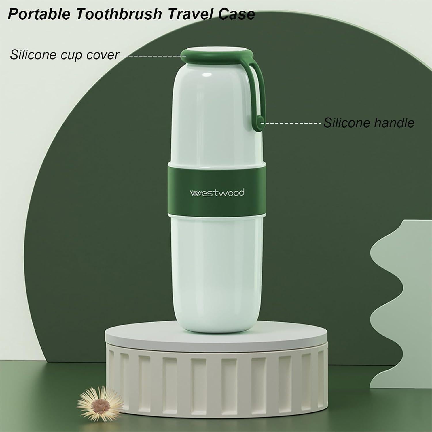 Estuche de viaje para cepillos de dientes FQDGTFA verde 21cm