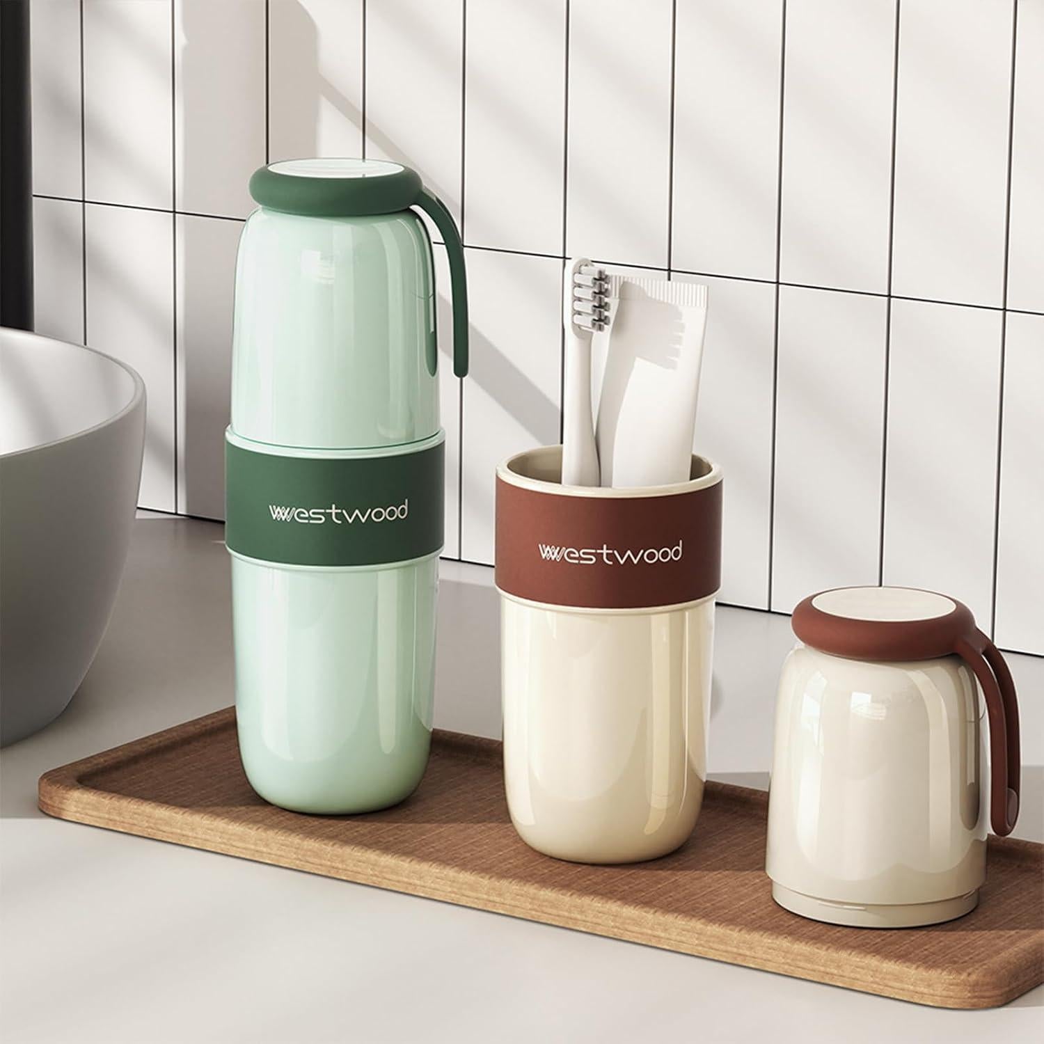 Estuche de viaje para cepillos de dientes FQDGTFA verde 21cm