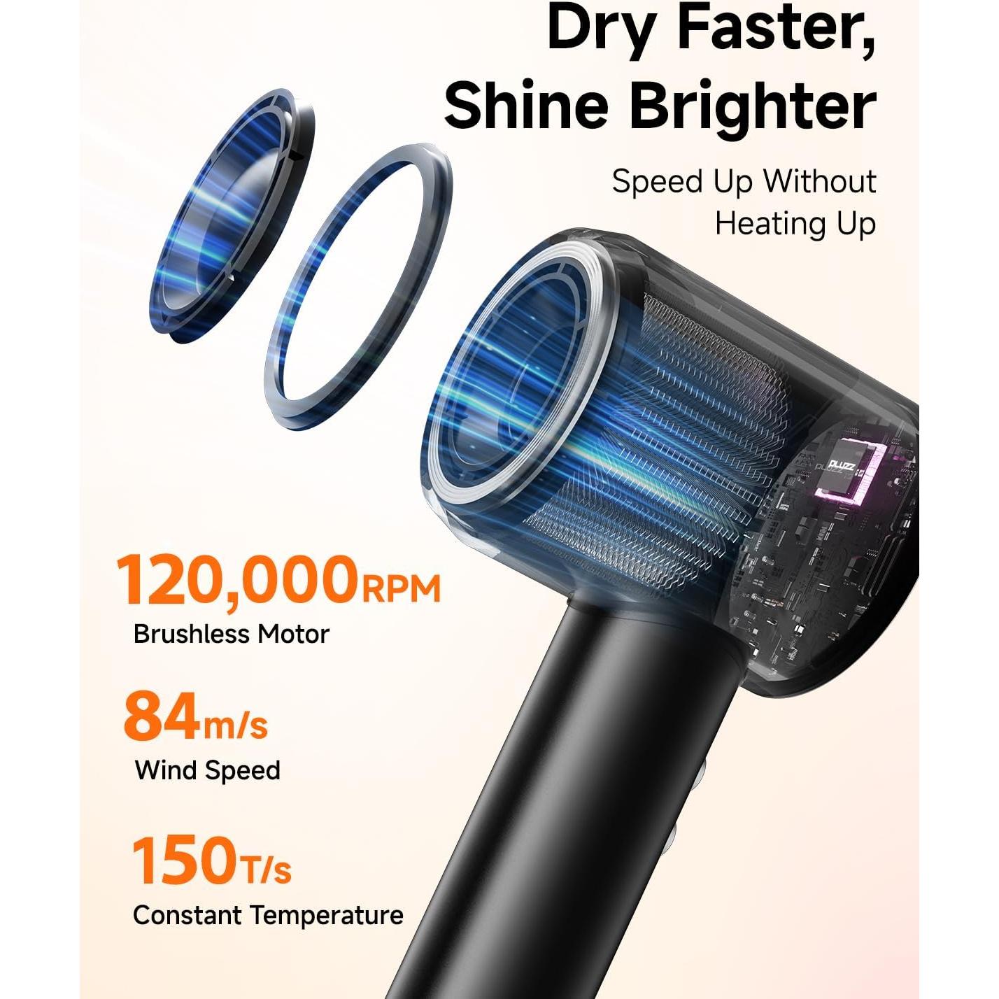 Secador de Pelo Profesional PLUZZ X116 con Difusor 400M