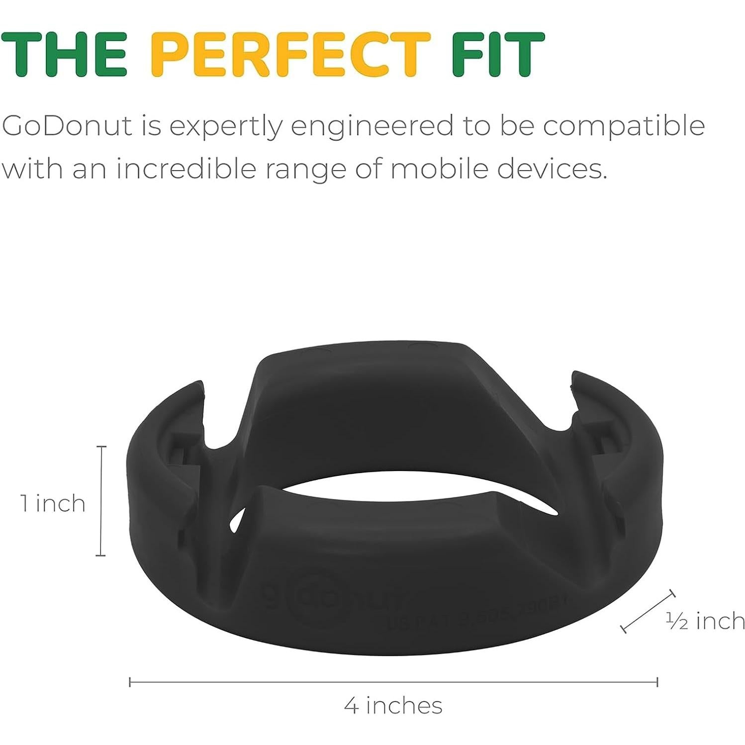 Soporte para Teléfono GoDonut PLUS+ Negro - Compatible con Smartphones y Tabletas