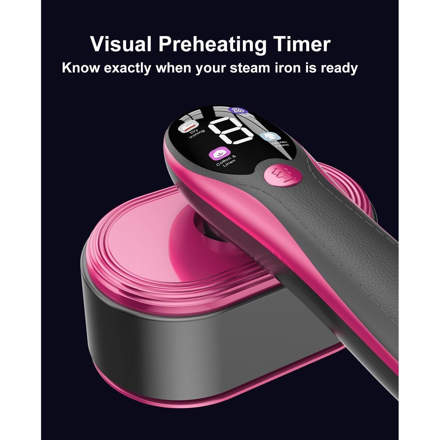 Plancha Vaporizador 2 en 1 ADPTOYU ST-719 Púrpura 1200W