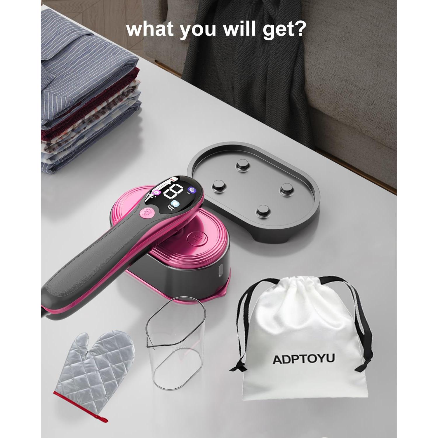 Plancha Vaporizador 2 en 1 ADPTOYU ST-719 Púrpura 1200W