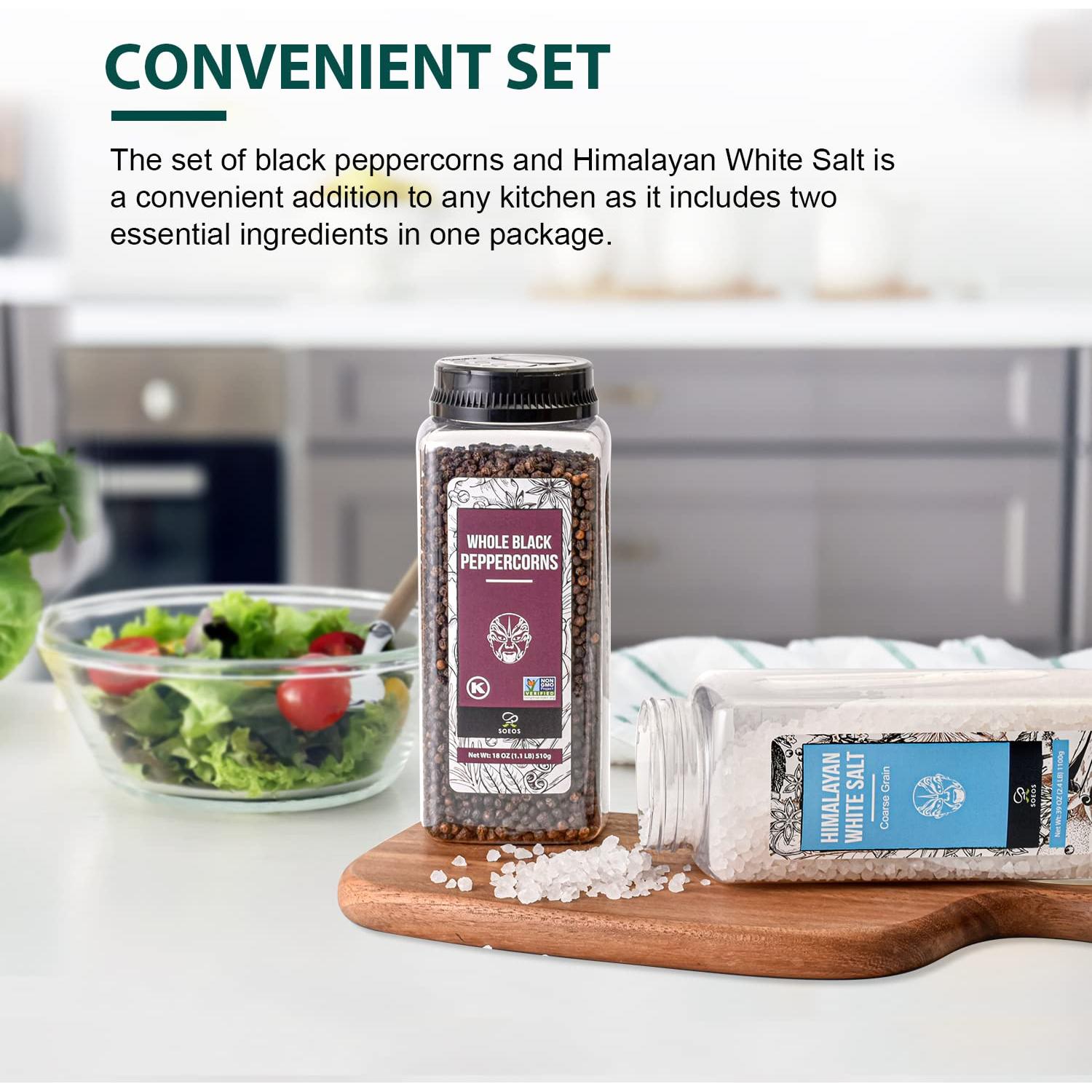 Soeos Sal del Mar Himalayo 1.1 kg + Pimienta Negra 0.5 kg