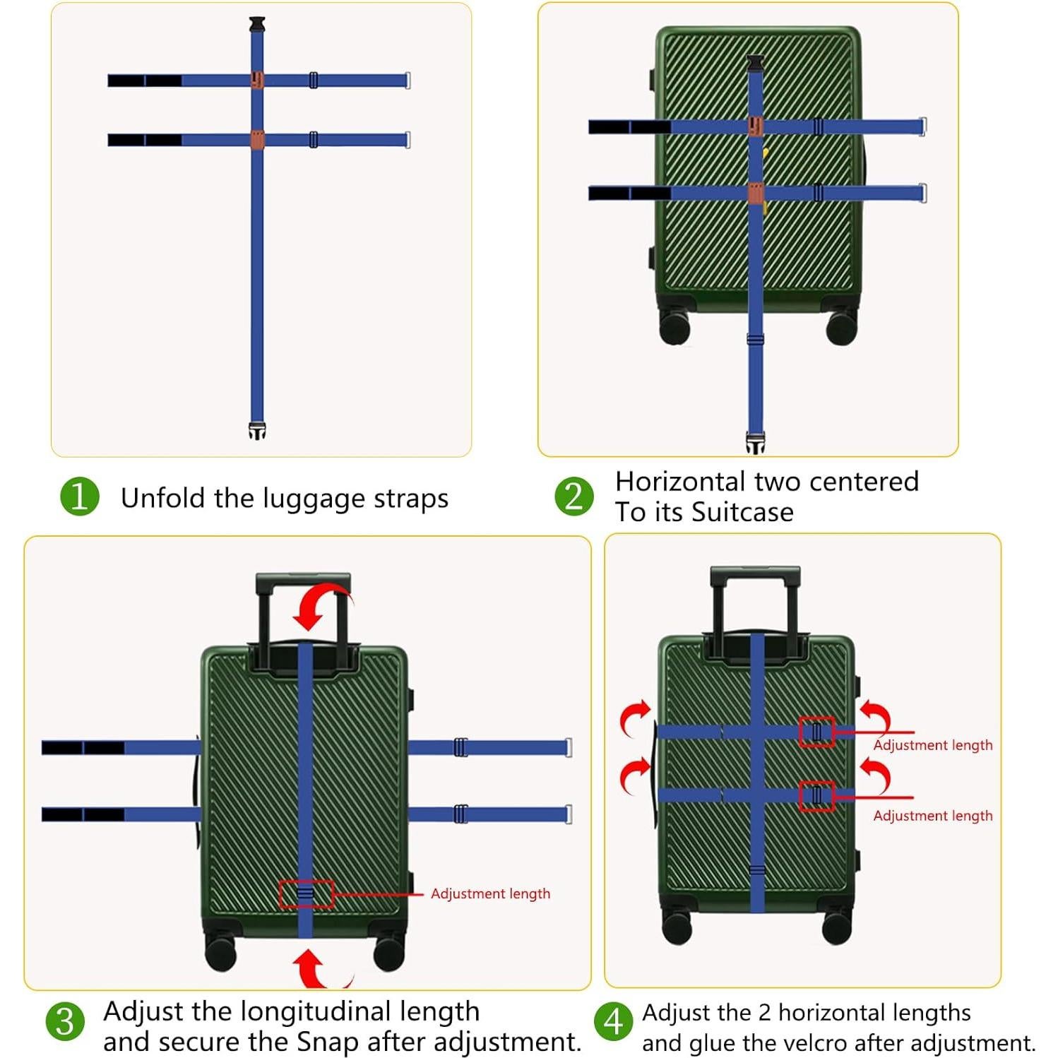 Correas de Equipaje Doble Cruz Linpr - Nylon Azul 3000 kg