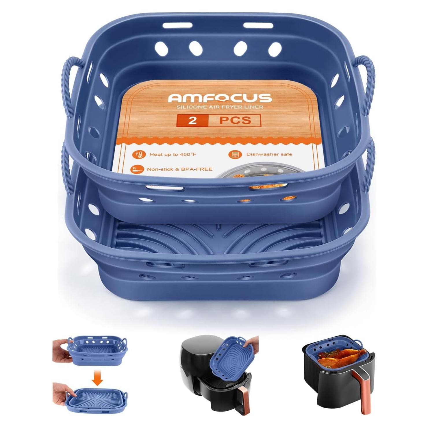 Forros de Silicona Reutilizables AMFOCUS para Freidora de Aire 22.86cm