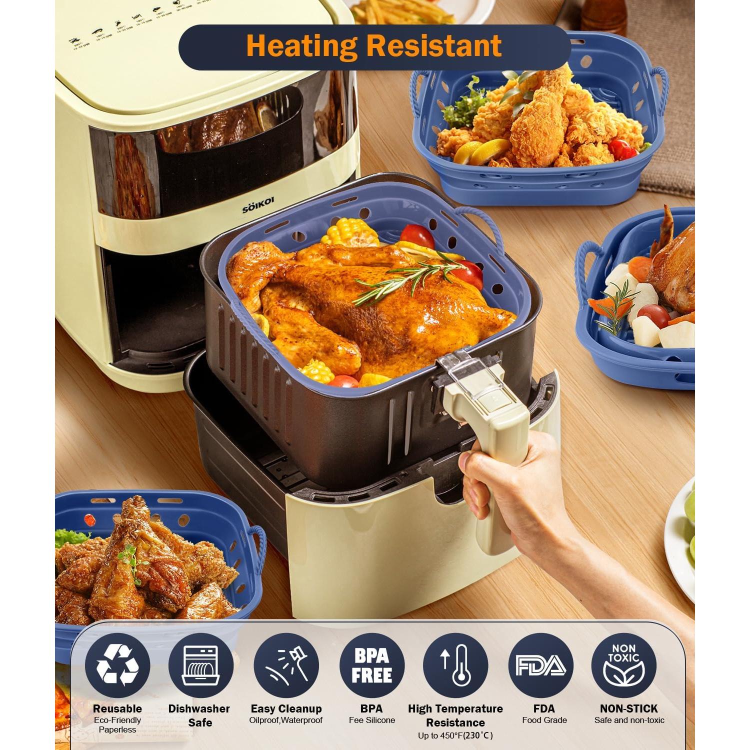 Forros de Silicona Reutilizables AMFOCUS para Freidora de Aire 22.86cm