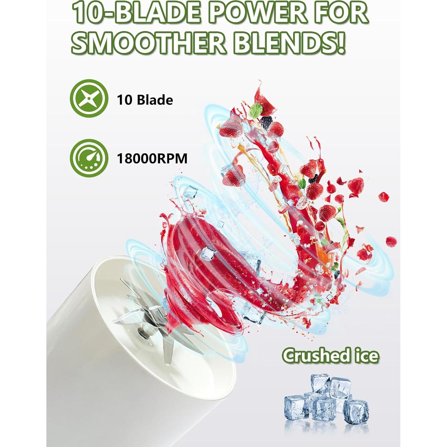 Batidora Portátil JYINKZF 340ml con Batería Recargable 4000mAh