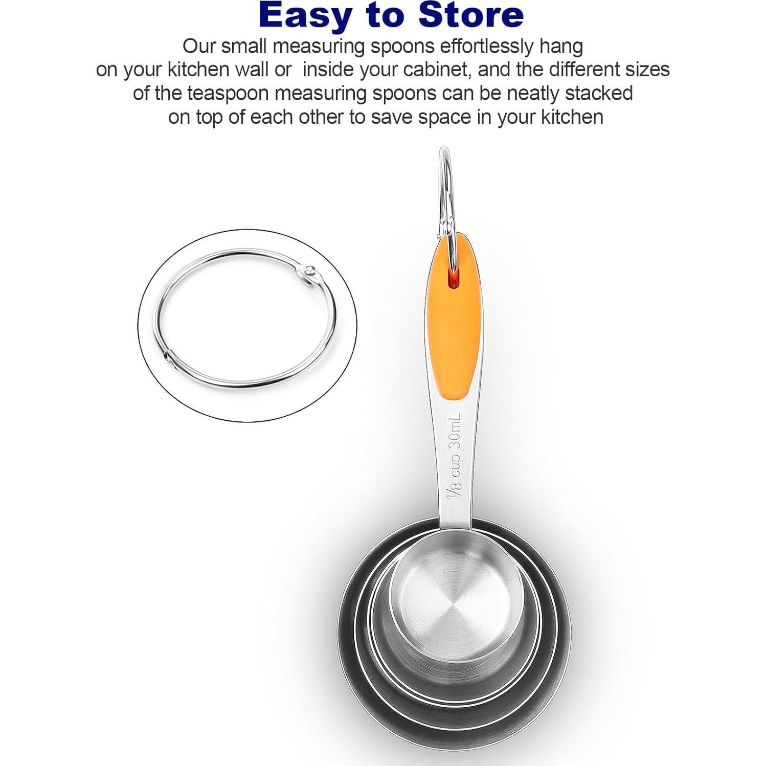 Juego de Tazas Medidoras de Acero Inoxidable BIDFUL 5 Piezas