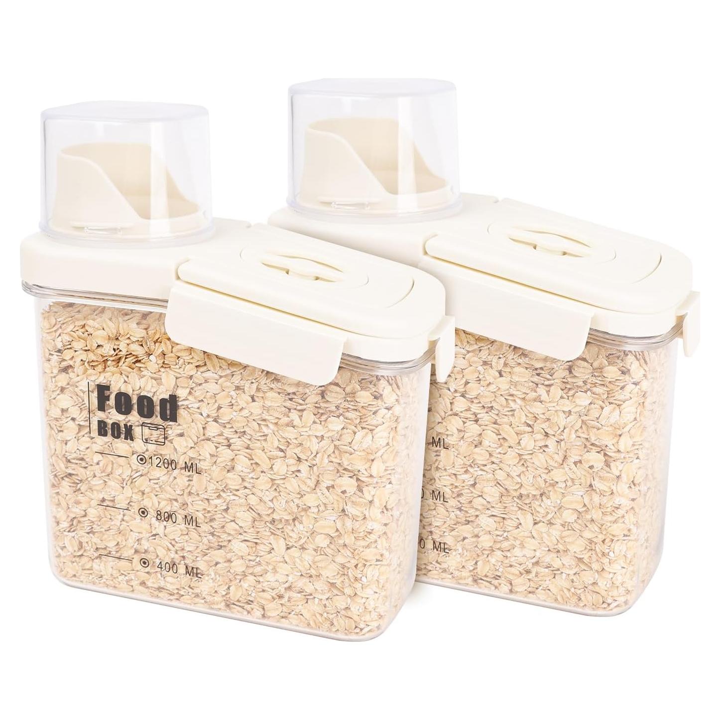 Juego de 2 Contenedores Herméticos de Plástico 1.2L HOFORIFE