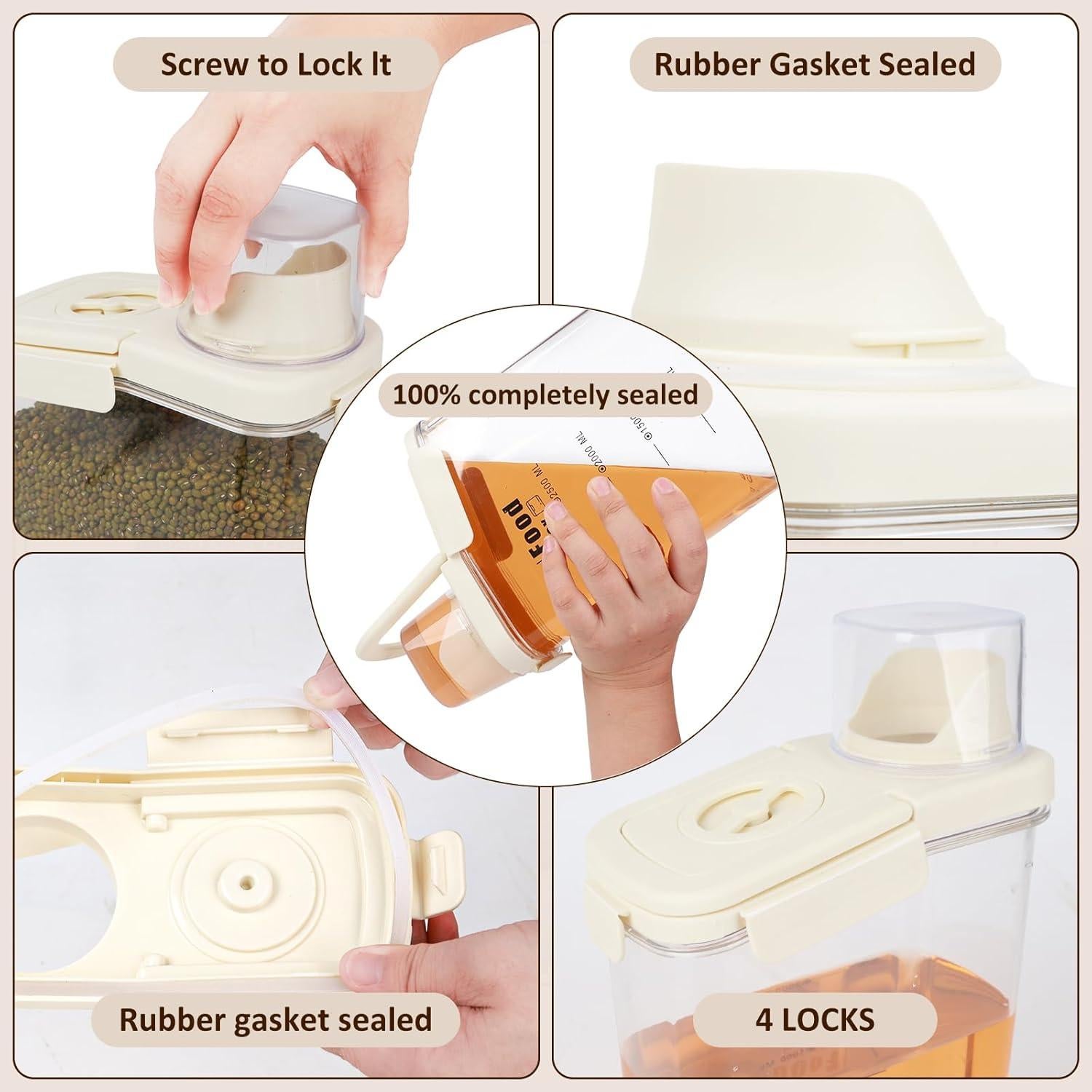 Juego de 2 Contenedores Herméticos de Plástico 1.2L HOFORIFE