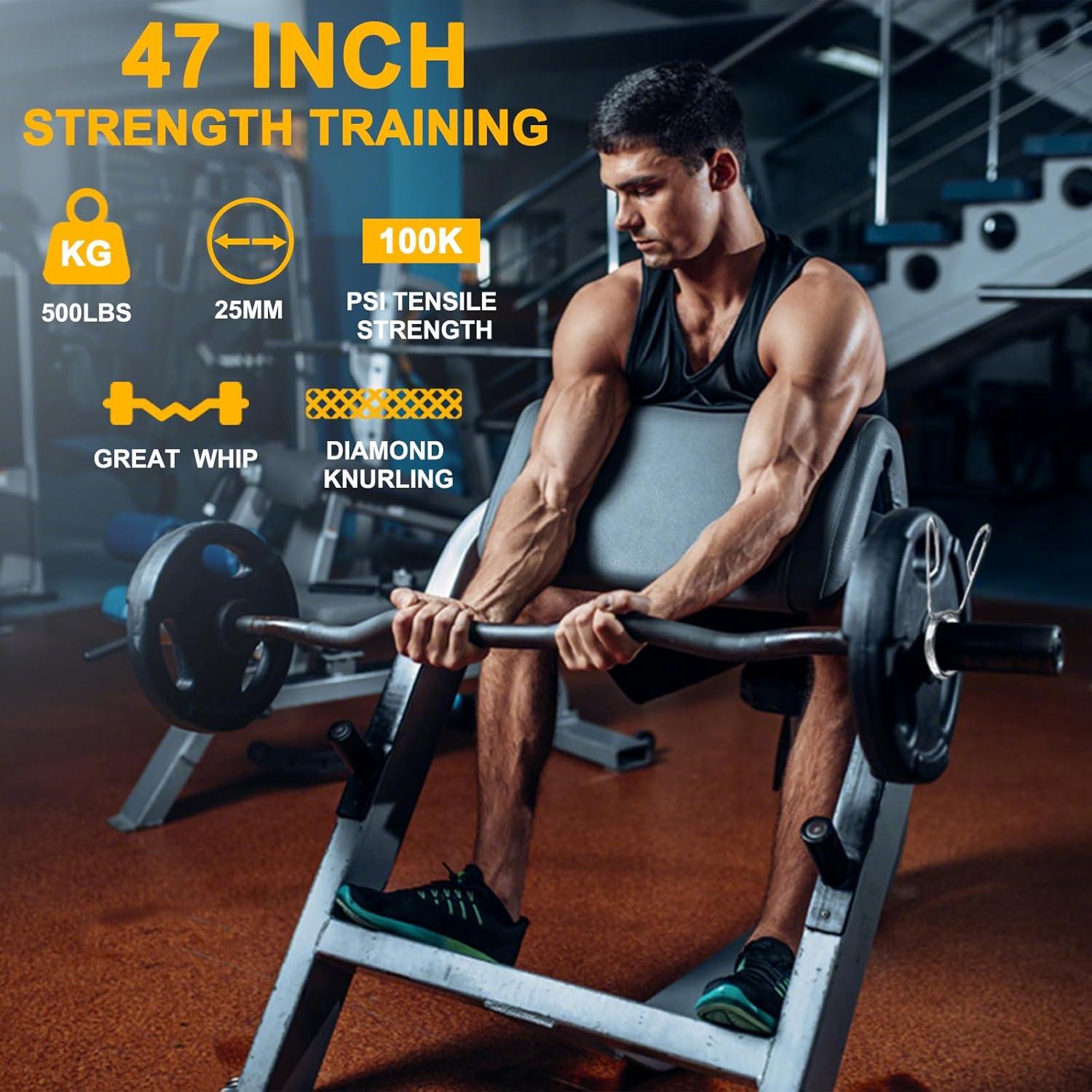 Barra Olímpica EZ Curl Bupans 119.38 cm 500 kg Cromada