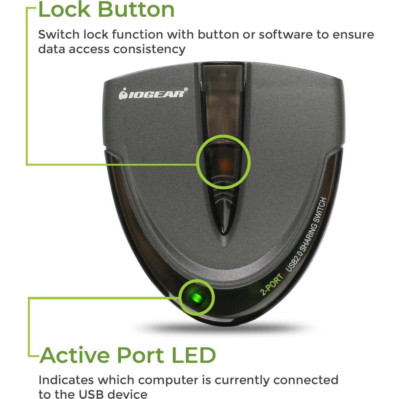 Interruptor USB 2.0 IOGEAR GUB231 para 2 Computadoras