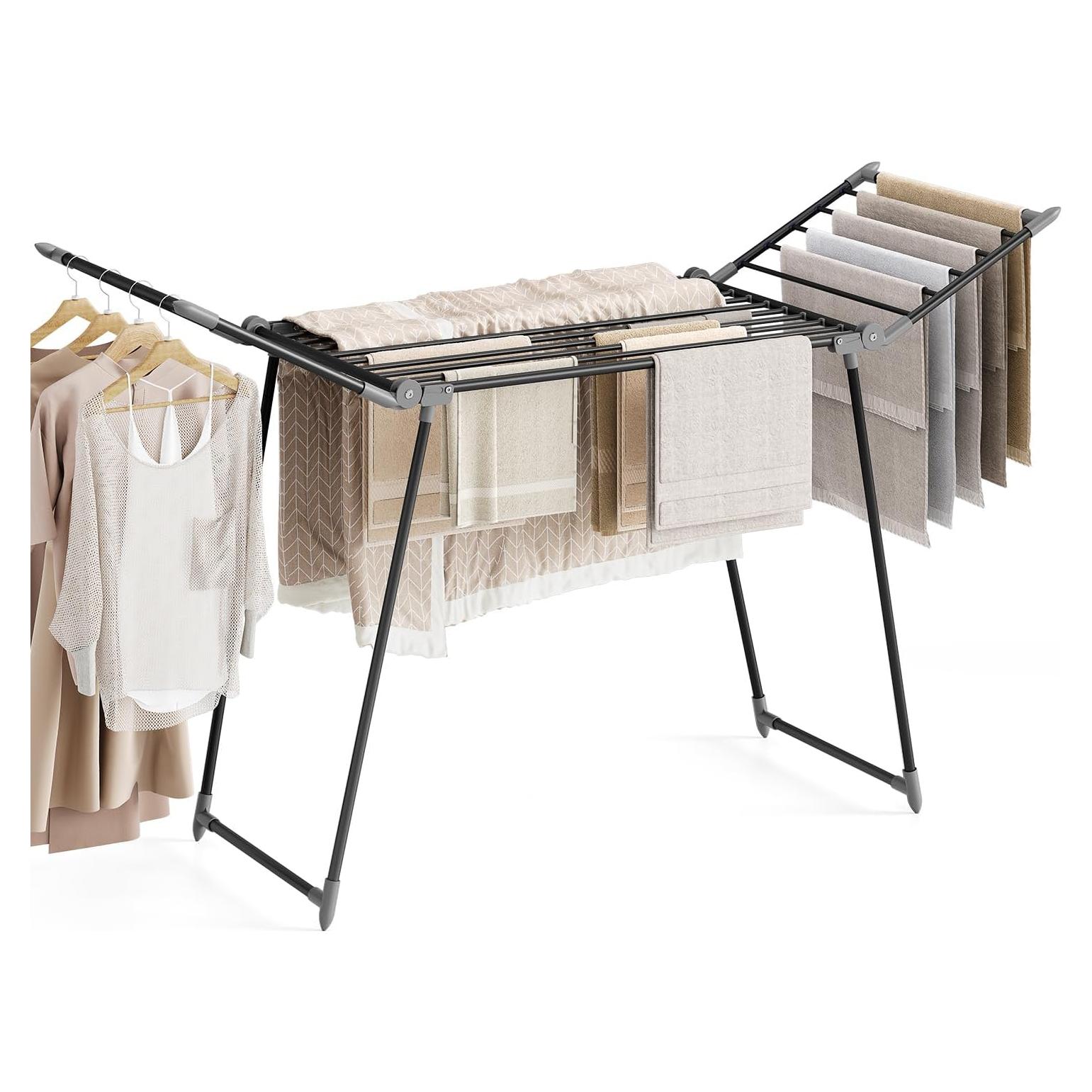 Estante Plegable para Secar Ropa APEXCHASER 175x60 cm Negro