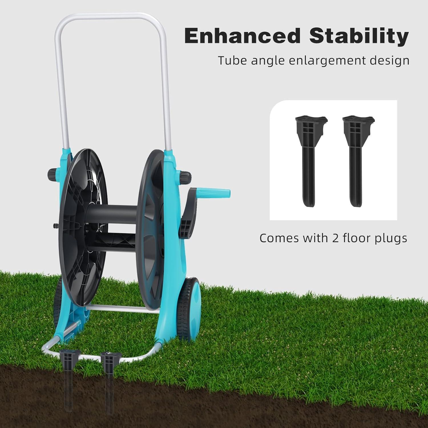 Carro de Manguera Hozcart Azul para Jardín 150-180 pies