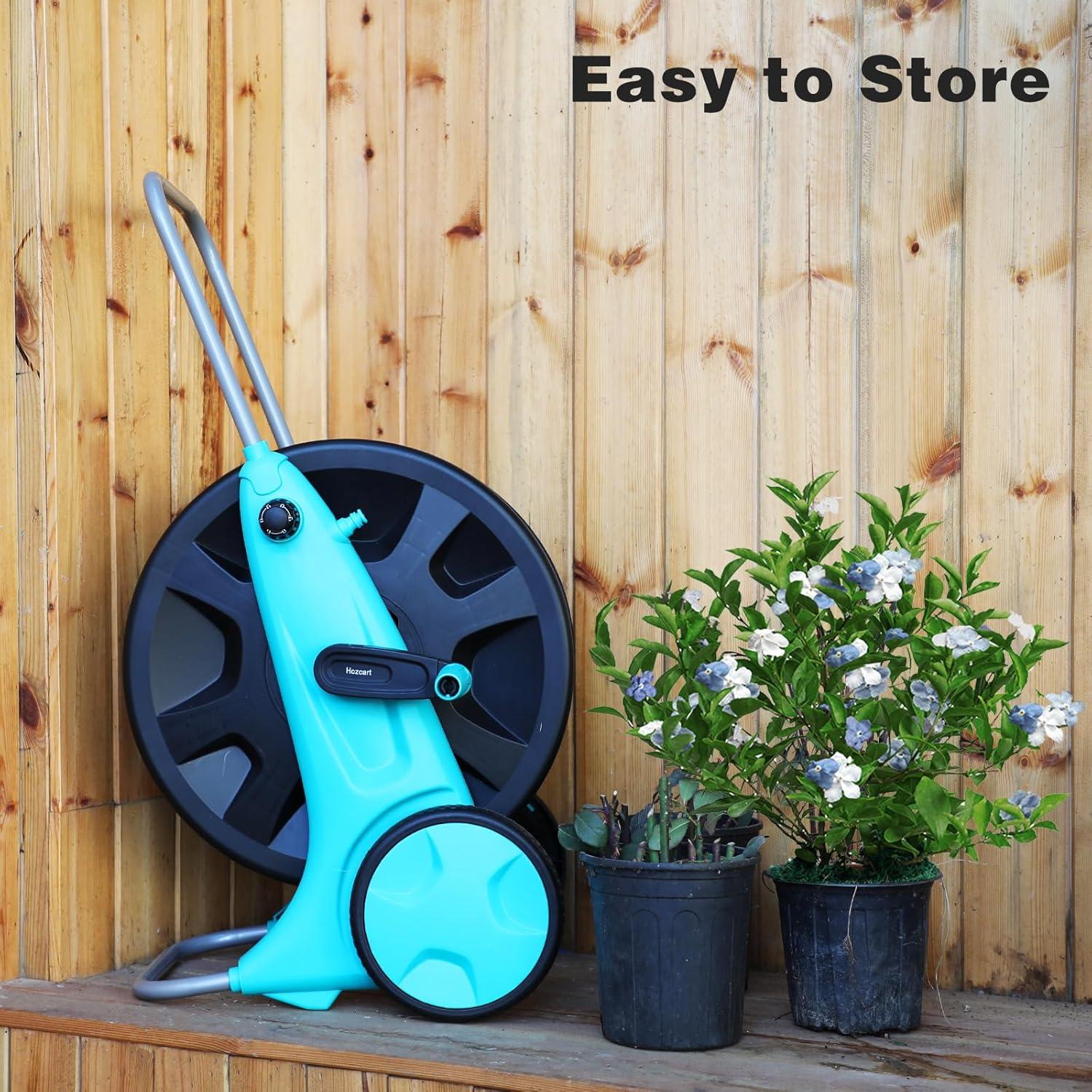 Carro de Manguera Hozcart Azul para Jardín 150-180 pies