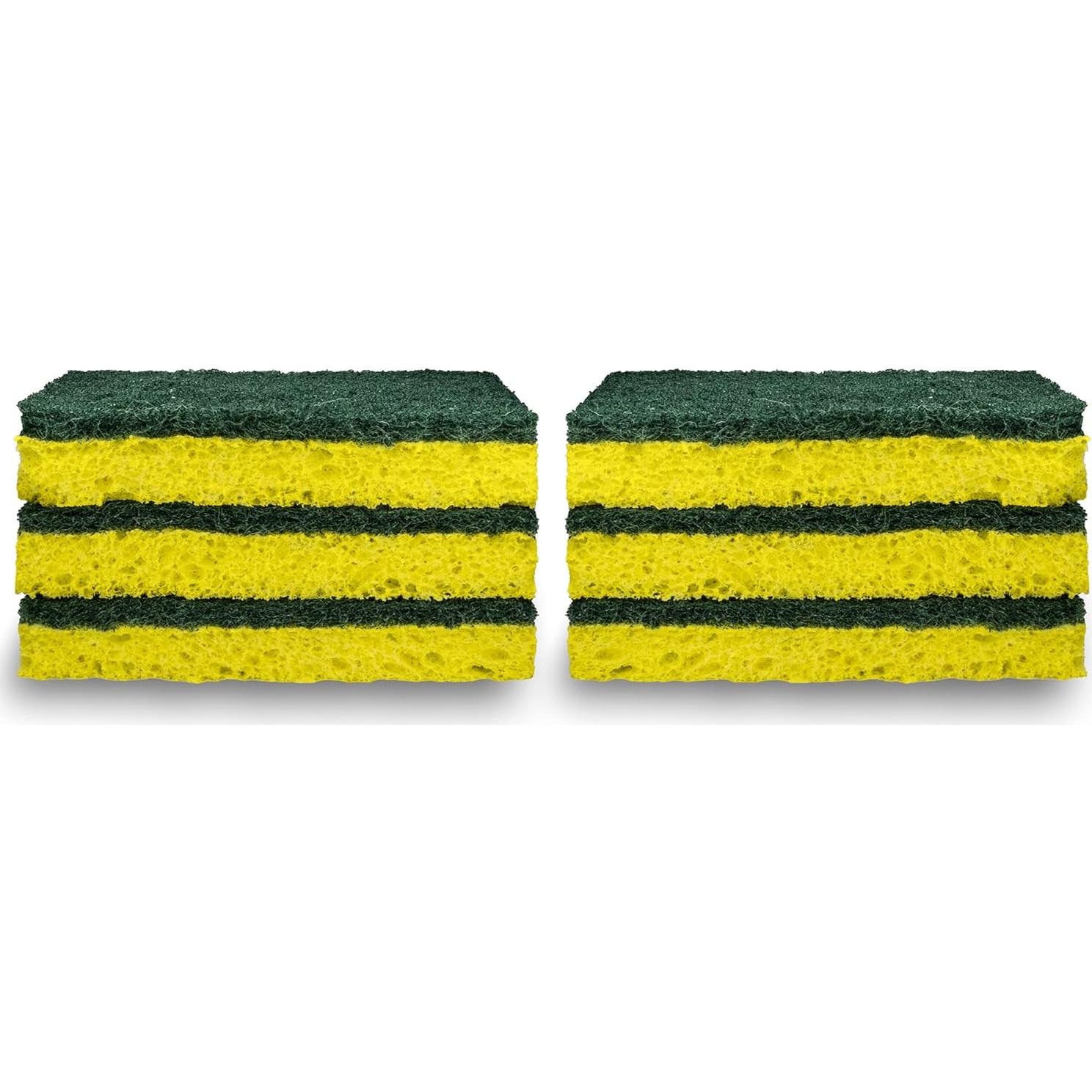 Esponjas de Limpieza Amazon Basics, Alta Resistencia, Paquete de 6