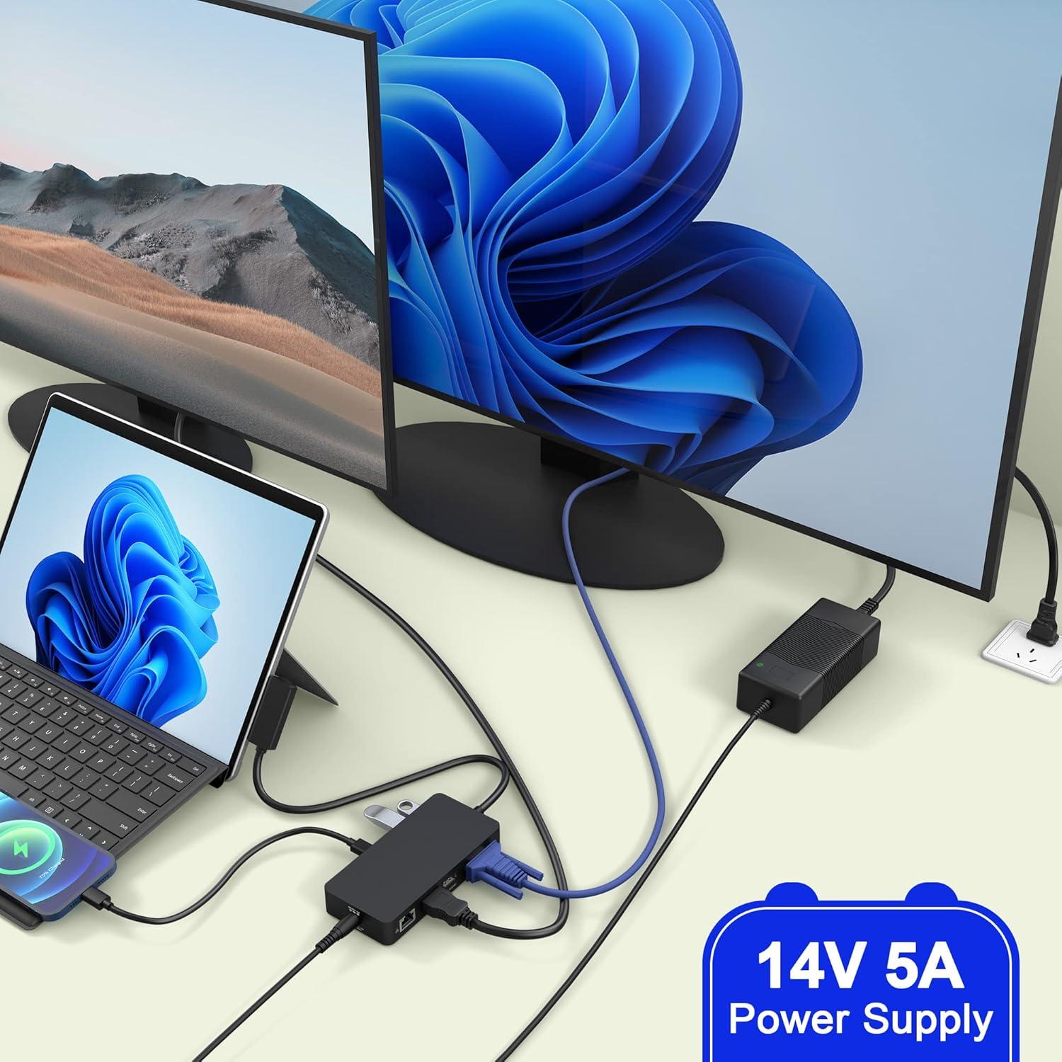 Microsoft Surface Dock 12-en-1 HDMI 4K VGA para Surface