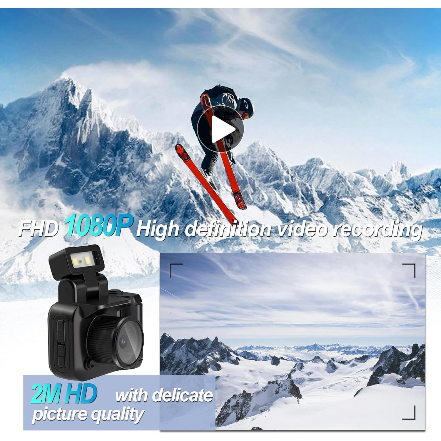 Mini Cámara Llavero HOFAOUG Retro 1080P HD con 32GB