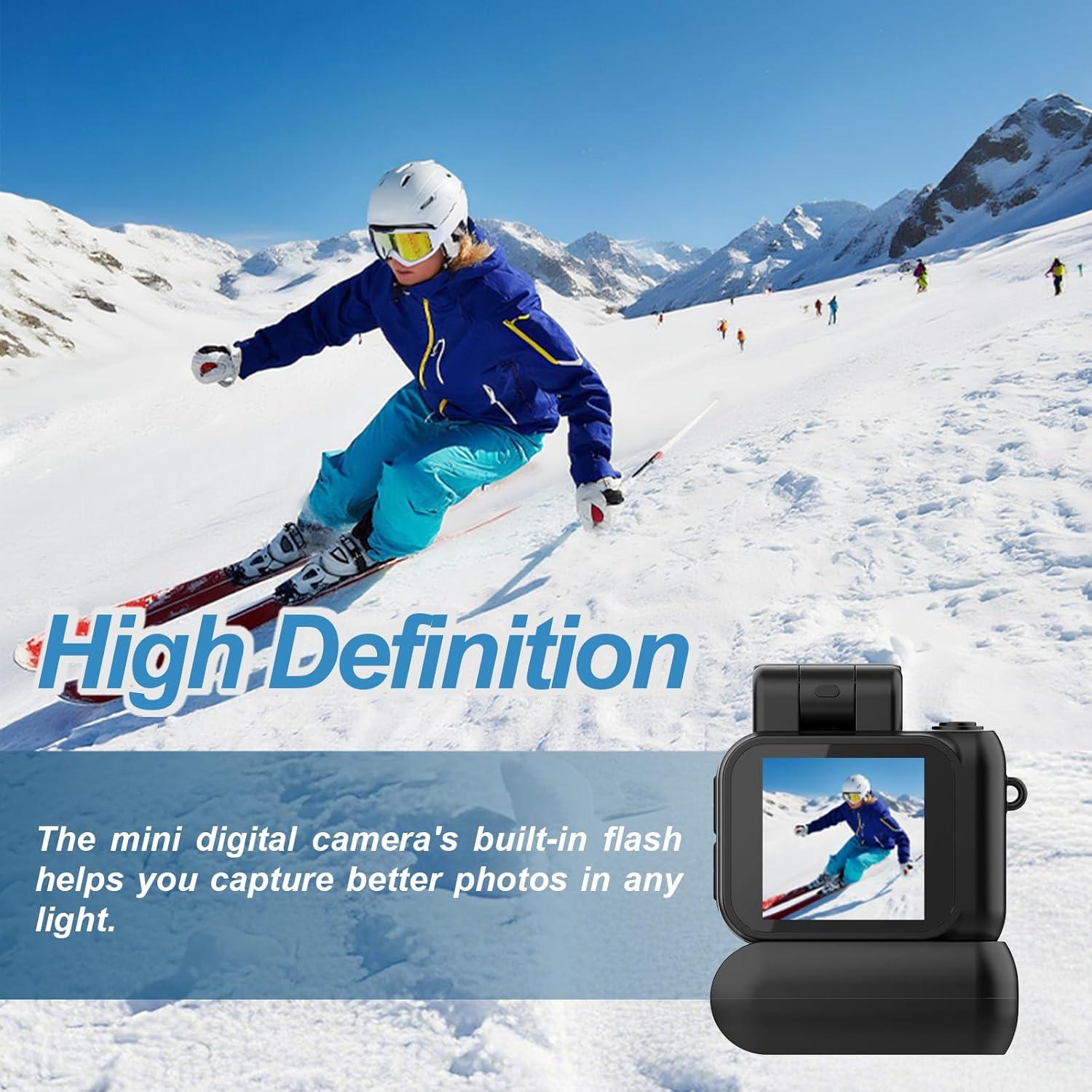 Mini Cámara Llavero HOFAOUG Retro 1080P HD con 32GB