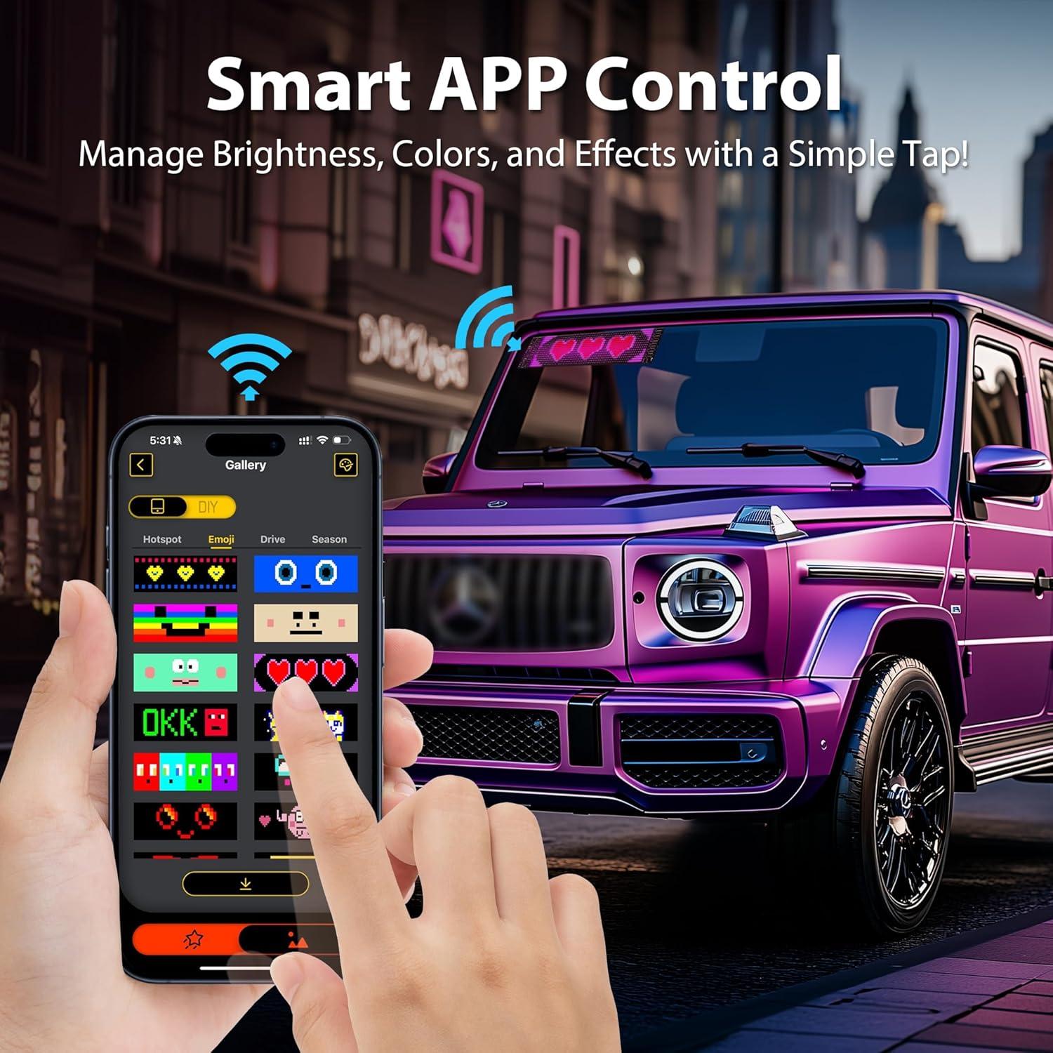 Señal LED Ojos del Diablo AT-Mizhi 38x10 cm Control Remoto