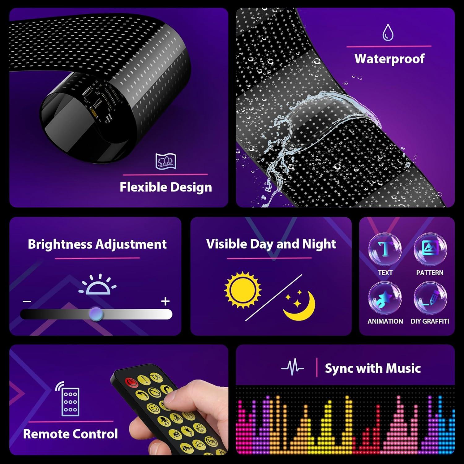 Señal LED Ojos del Diablo AT-Mizhi 38x10 cm Control Remoto