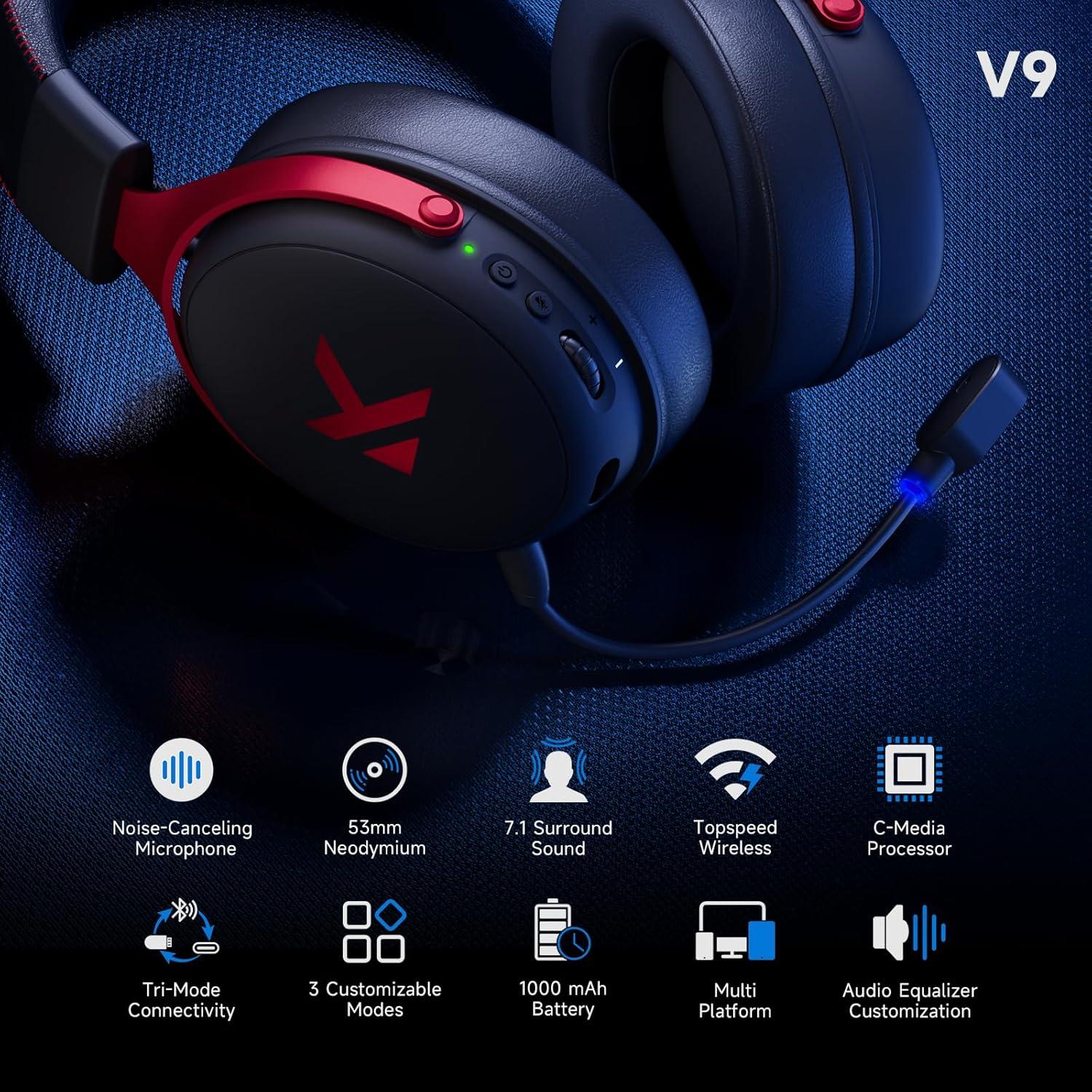 Auriculares Gaming Inalámbricos MCHOSE V9 7.1 Sonido para PS5/PC