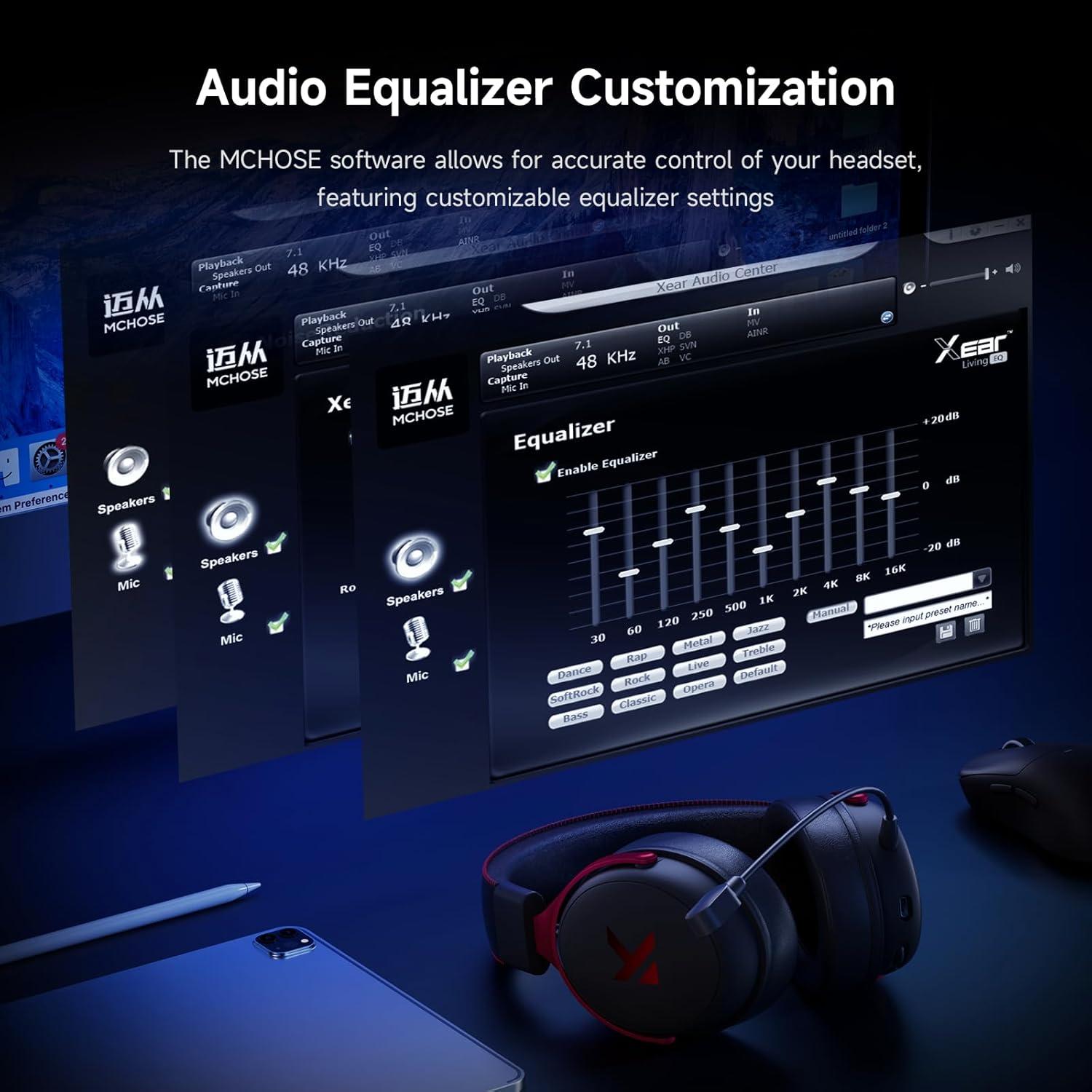 Auriculares Gaming Inalámbricos MCHOSE V9 7.1 Sonido para PS5/PC