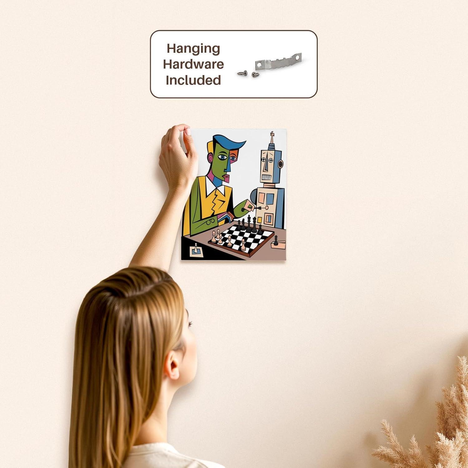 Lienzo 3dRose Jugador de Ajedrez 20.32x25.4 cm Premium