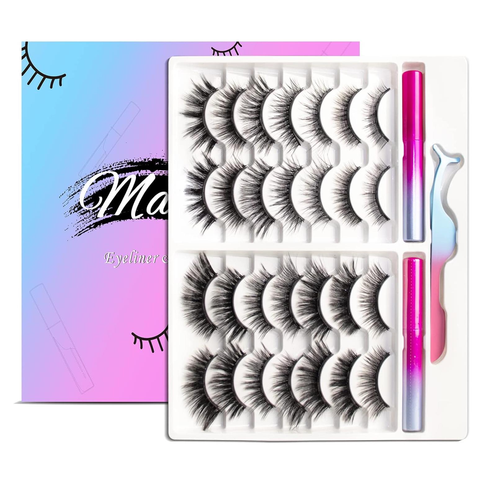 Kit de Pestañas Magnéticas OTET - 14 Pares Reutilizables con Delineador