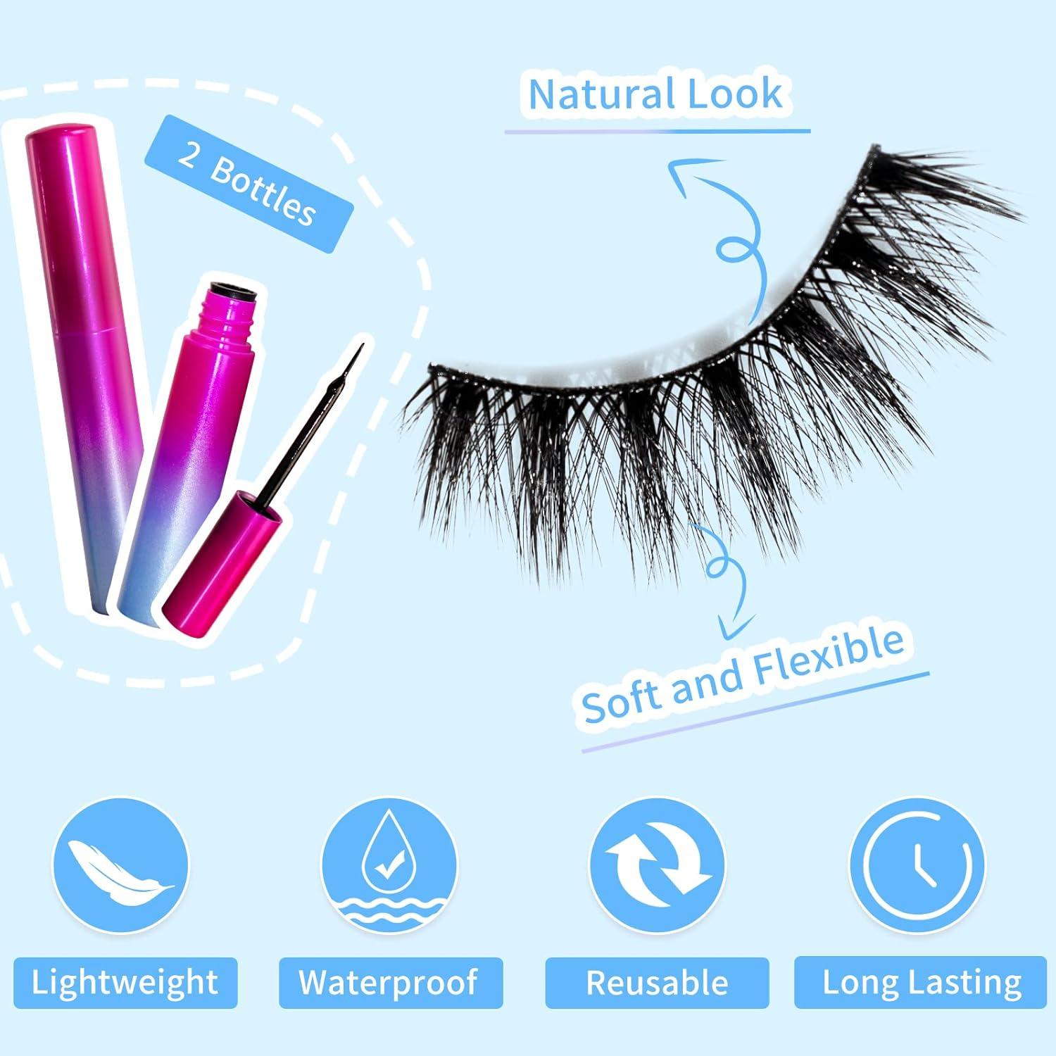 Kit de Pestañas Magnéticas OTET - 14 Pares Reutilizables con Delineador