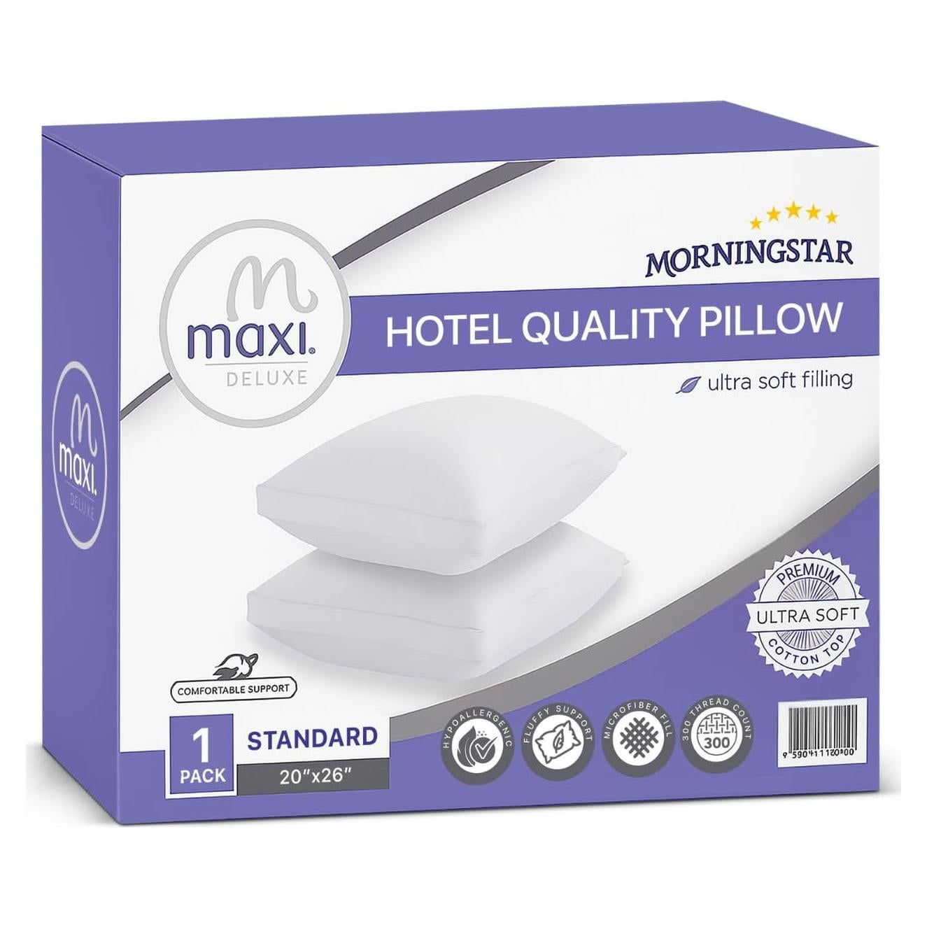 Almohada Estándar Maxi Deluxe 100% Algodón 300TC - Suave y Cómoda