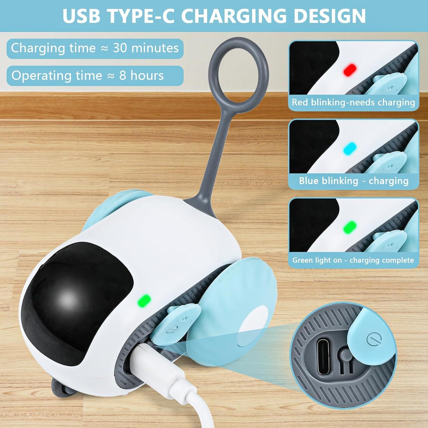 Coche de Juguete Eléctrico para Gatos Teazys Turbo Tail 2.0 Azul