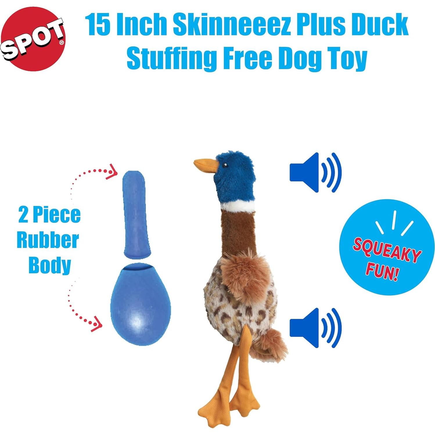 Juguete para Perros SPOT Skinneeez Plus Pato 38cm Sin Relleno