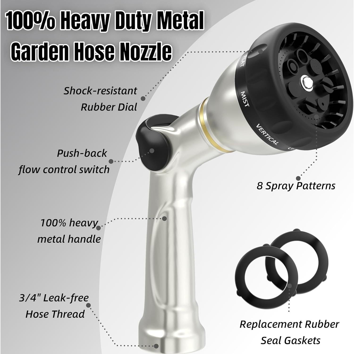 Boquilla de Manguera de Jardín V.C.Formark Metal 8 Patrones