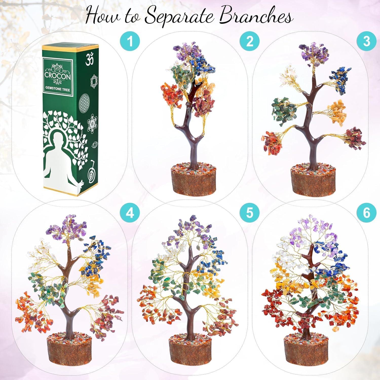 Árbol de Cristales de 7 Chakras Crocon - Decoración y Sanación